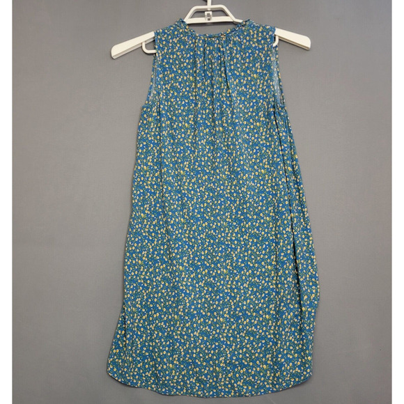 Xhilaration Tunic Dress Womens XS Blue Floral Tassel Sleeveless Cottage Core - Picture 10 of 11